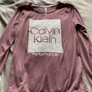 Purple Calvin Klein performance long sleeved tee